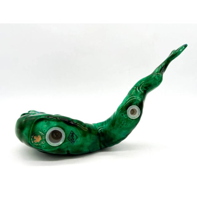 Green Mid-Century Modern Green and Blue Ceramic Dragon Figure For Sale - Image 8 of 12