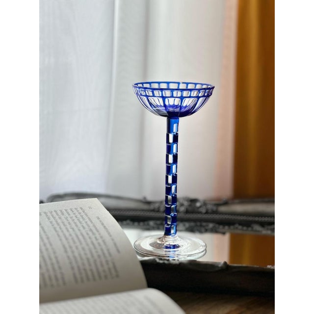 Blue Sweet Wine Glass by Otto Prutscher for Meyrs Neffe, 1908 For Sale - Image 9 of 10