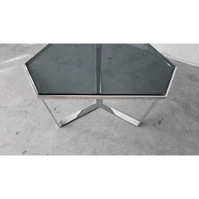 Glass Donghia Kravet Forma Table in Polished Chrome and Smoked Glass - 6 Available For Sale - Image 7 of 16