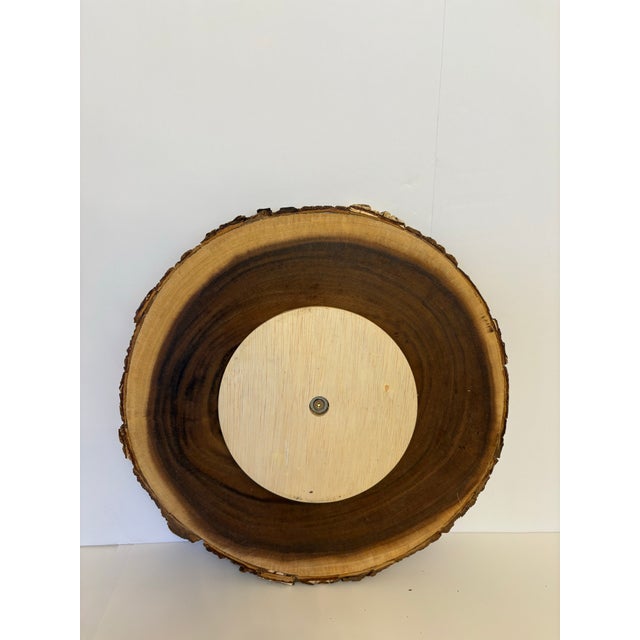 Farmhouse 1980s Wooden Acacia Lazy Susan ''16 Round For Sale - Image 3 of 6