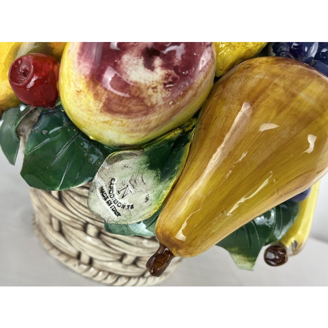 Vintage Signed Capodimonte Large Majolica Fruit Bowl Chairish