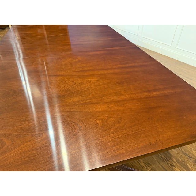 Brown Classic Traditional Mahogany Dining Table by Leighton Hall - Showroom Sample For Sale - Image 8 of 11