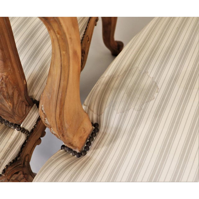 Wood Pair of Circa 1900 Louis XV Style Beech Fauteuil Armchairs For Sale - Image 7 of 13