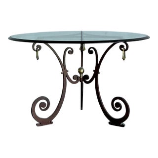 Vintage Boho Scroll Center Hall Table For Sale