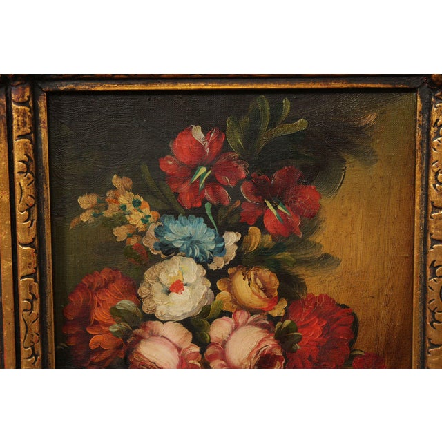 Artist Signed Belgian Floral Still-Life Painting For Sale - Image 10 of 12