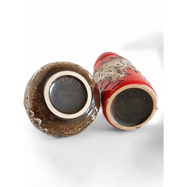 West German Fat Lava Decor Ceramic Vases from Scheurich Keramik, 1960s, Set of 2 For Sale - Image 13 of 14