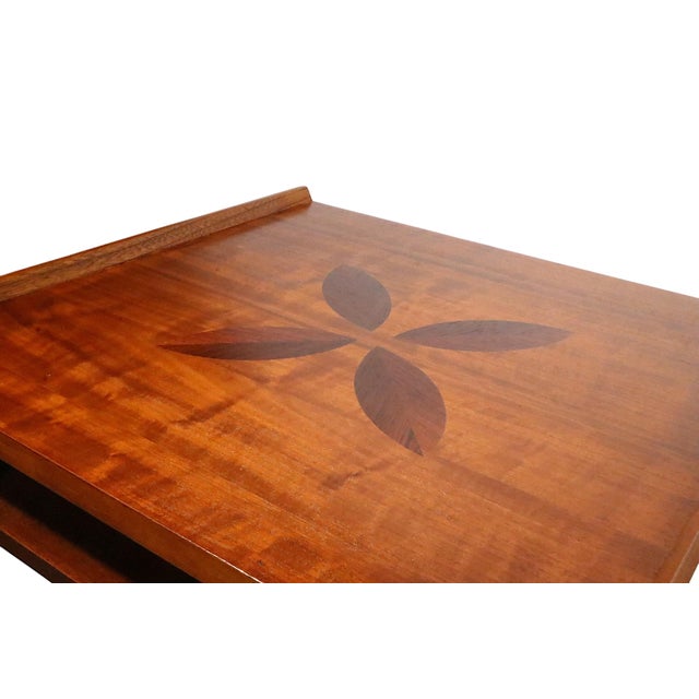 Pr. Architectural Mid Century Side Tables With Exotic Wood Inlay by Lane Furniture C. 1950/60's For Sale - Image 11 of 12