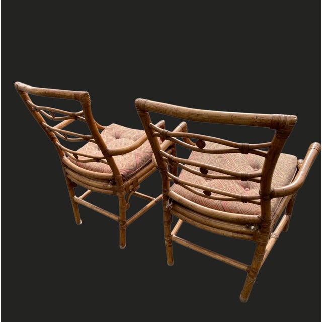 1970s Vintage McGuire Bamboo Chairs Set of 8 For Sale - Image 5 of 8