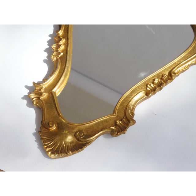 Vintage Gold French Baroque Mirror, 1960s For Sale - Image 6 of 9