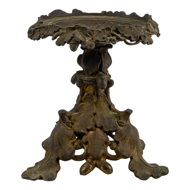 Art Nouveau Backsplash Stand in Metal with Vineyard Grape Leaf Decorations, 1890s For Sale