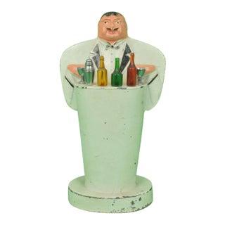 French Lead Bartender With 6 Garnish Cocktail Spear Holders For Sale
