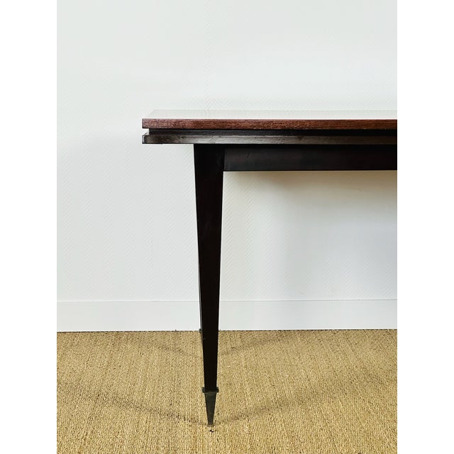 Art Deco Chevron Marquetry Dining Table with Extensions, France, 1940s For Sale - Image 12 of 18
