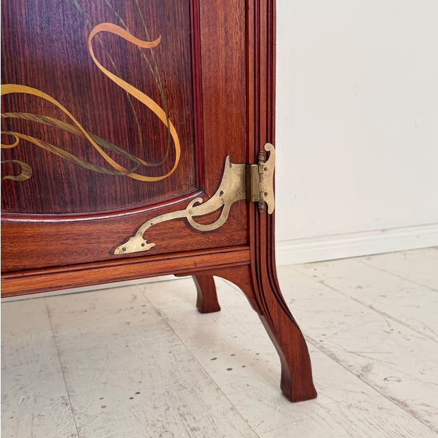 Brown Art Nouveau Vertico Dresser with Flower Marquetry, France, 1905 For Sale - Image 8 of 18