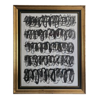 Framed Cy Twombly Inspired Abstract Original Oil Painting For Sale