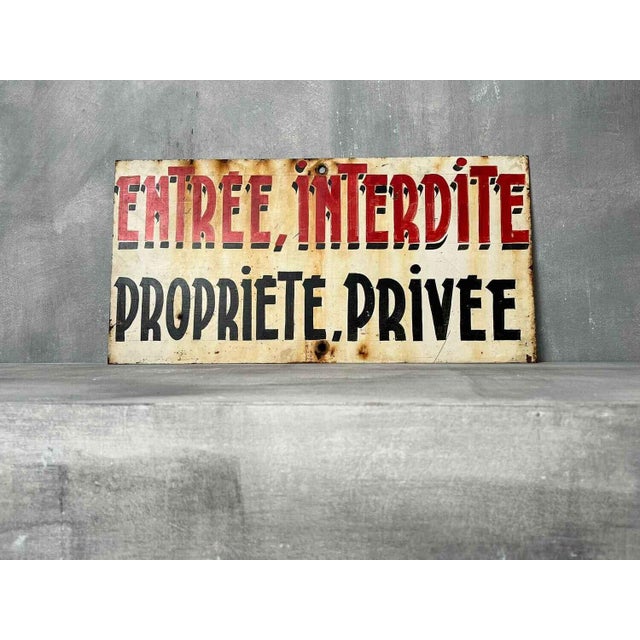 Metal Warning Sign, 1940s For Sale - Image 4 of 6