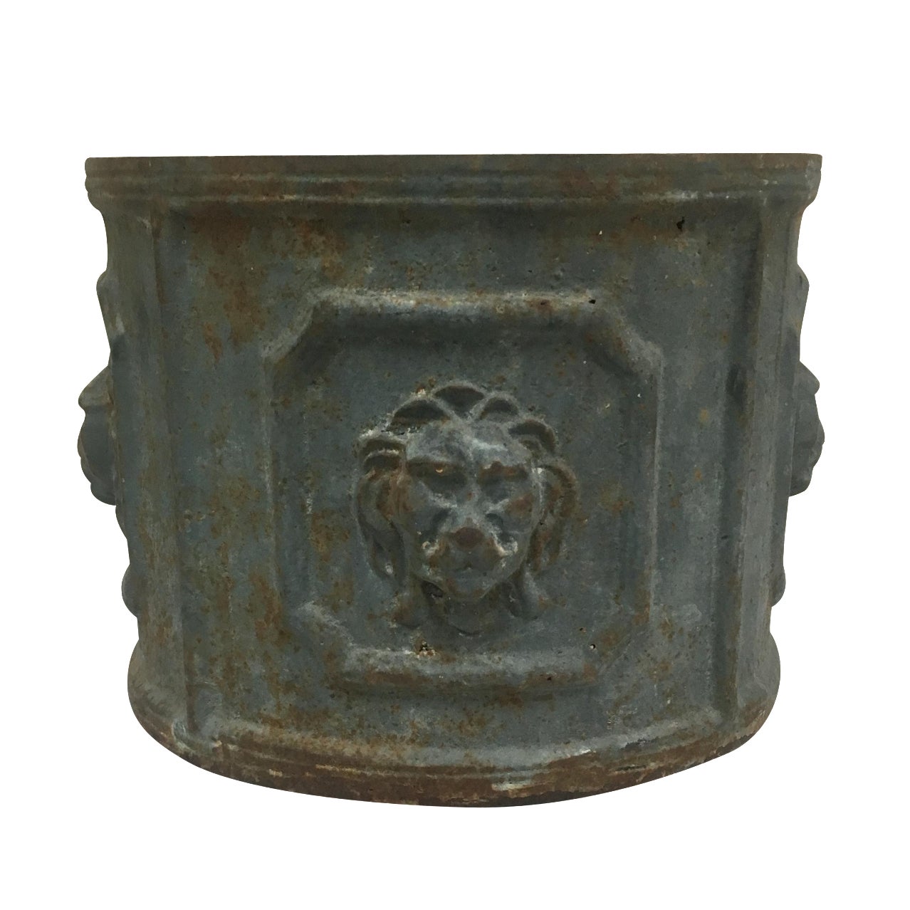 Cast Iron Lions Head Planter Chairish