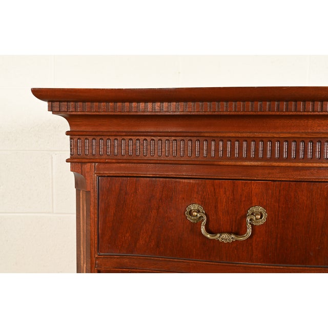 Baker Furniture Georgian Carved Mahogany Nine-Drawer Highboy Dresser, Circa 1980s For Sale - Image 10 of 14