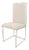 Celine Cream Suede Dining Chair With Silver Metal Frame For Sale