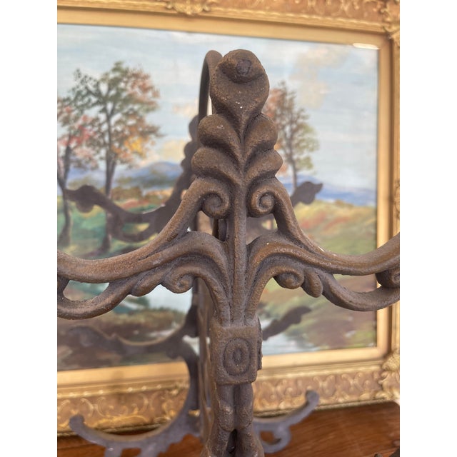 Likely Antique Cast Iron Scrollwork Fireplace Log Holder With Ornate Victorian Styling For Sale - Image 10 of 10