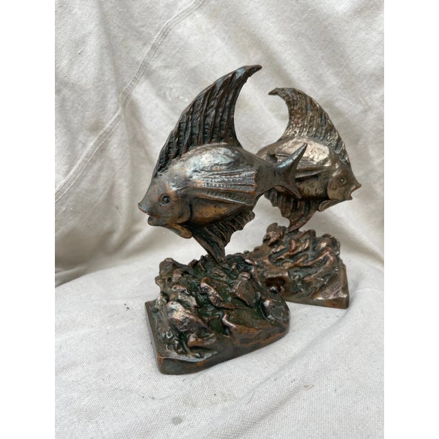 Antique Angel Fish Bookends Sculptures. Very detailed Angel Fish sculptures, they are both signed L. Bartoli 1930, great...