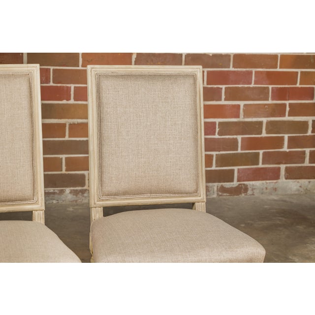 Pair of French Louis XVI Style 1920s Painted Side Chairs with Fluted Legs For Sale - Image 12 of 12