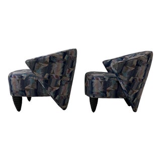 Pair of Post-Modern Lounge Chairs From Judith Norman For Sale