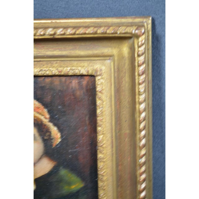 French School, 20th Century “The Reader” Oil on Panel For Sale - Image 4 of 9