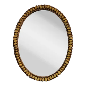 1980s Anthony Redmile Shell Art Oval Wall Mirror