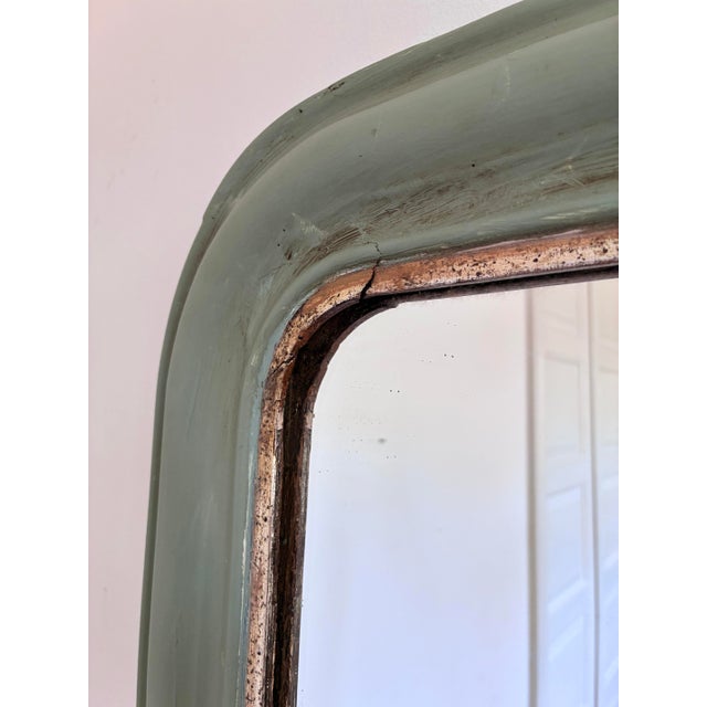 Large Antique French Louis Philippe Mirror – Green and Gold, Late 19th Century For Sale - Image 4 of 9