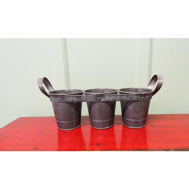 3 Pot Fresh Cut Flower Bucket Carrier A Great little piece, very useful to display or gather fresh flowers for the table...