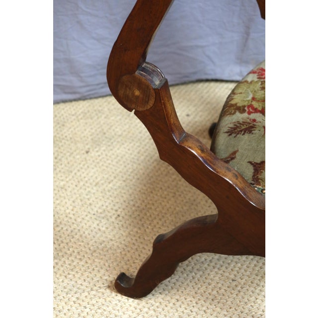 Antique Curule Chair in Wood, 1800s For Sale - Image 4 of 9