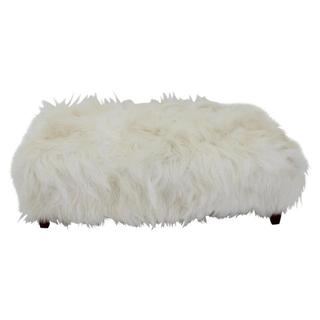 Czechoslovakian Art Deco Sheepskin Ottoman, 1930s For Sale
