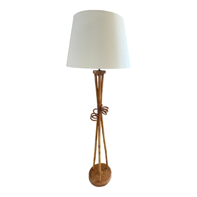 Vintage, Mid Century Modern Bamboo Floor Lamp For Sale
