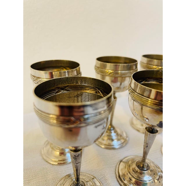 Vintage French Silver-Plated Liqueur Cups, 1920s, Set of 10 For Sale - Image 3 of 8