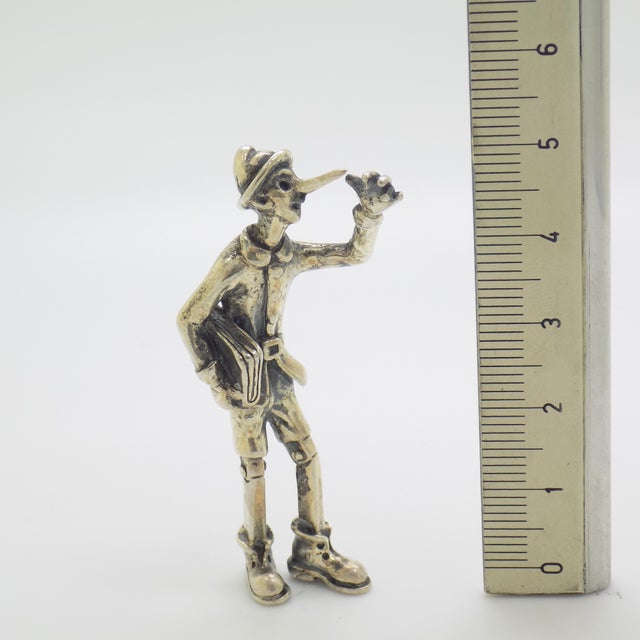 Vintage Italian Handmade 800 Silver Pinocchio Going to School Figurine, Arezzo, 1980s For Sale - Image 11 of 12
