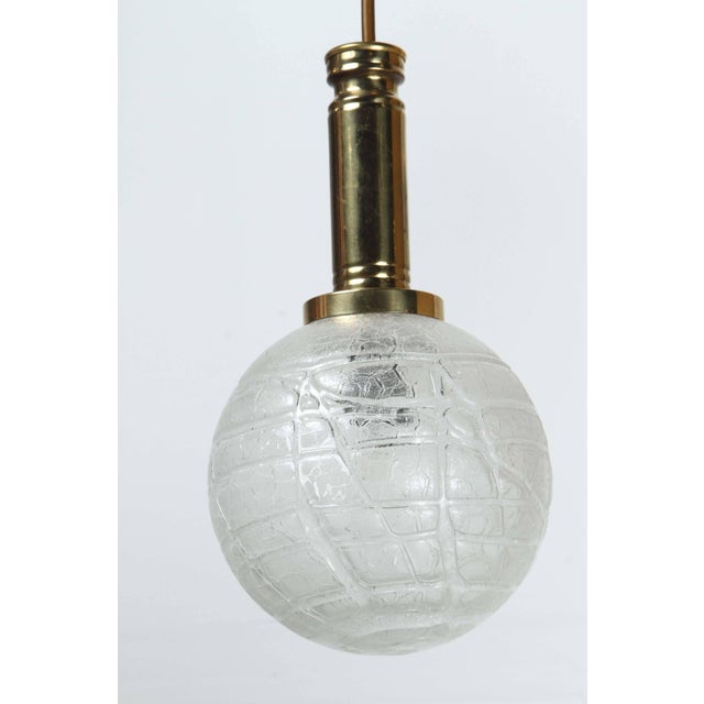Doria Leuchten Germany 1960s Brass Four Globe Pendant Light by Doria For Sale - Image 4 of 11