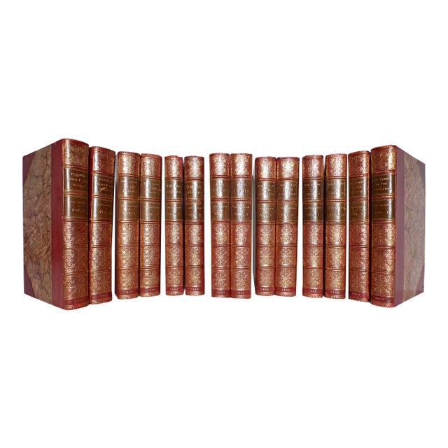Late 19th Century Antique Volume Set "Lady Jackson's Works", Bound by Mudie - Set of 14 For Sale