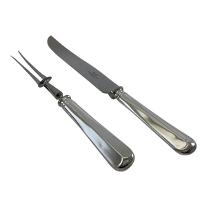 1980s Silver Pair Carving Set, Carving Fork & Carving Knife, Rattail .