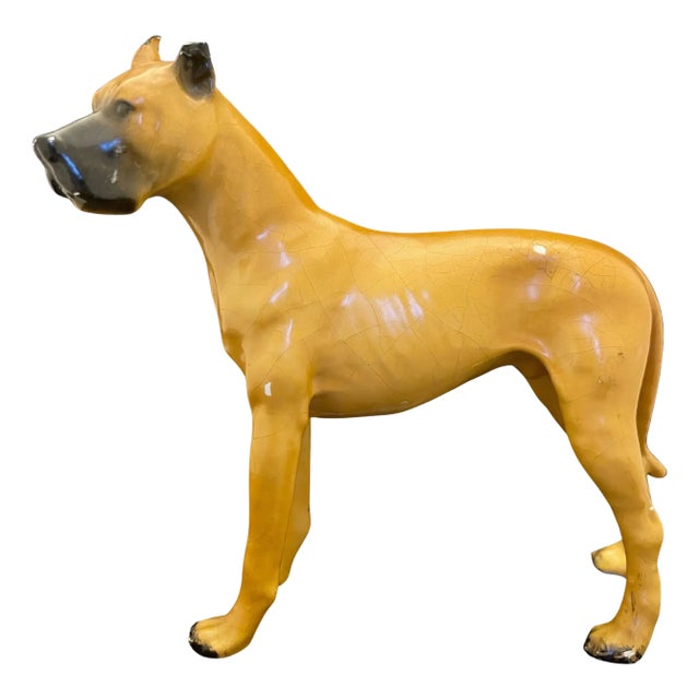 English Porcelain Figure of a Great Dane Dog, Early 20th Century For Sale