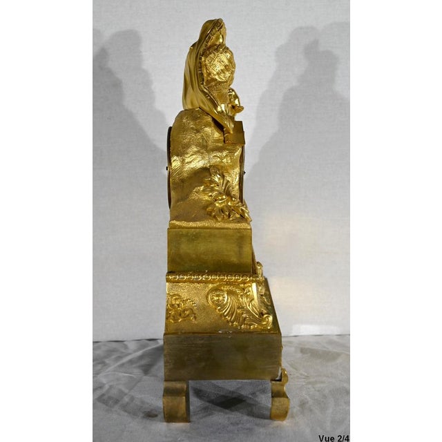 Early 19th Century Golden Bronze Pendulum the Virgin with the Chair For Sale - Image 15 of 18