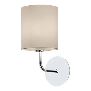 Polished Chrome Wall Light With Shade For Sale