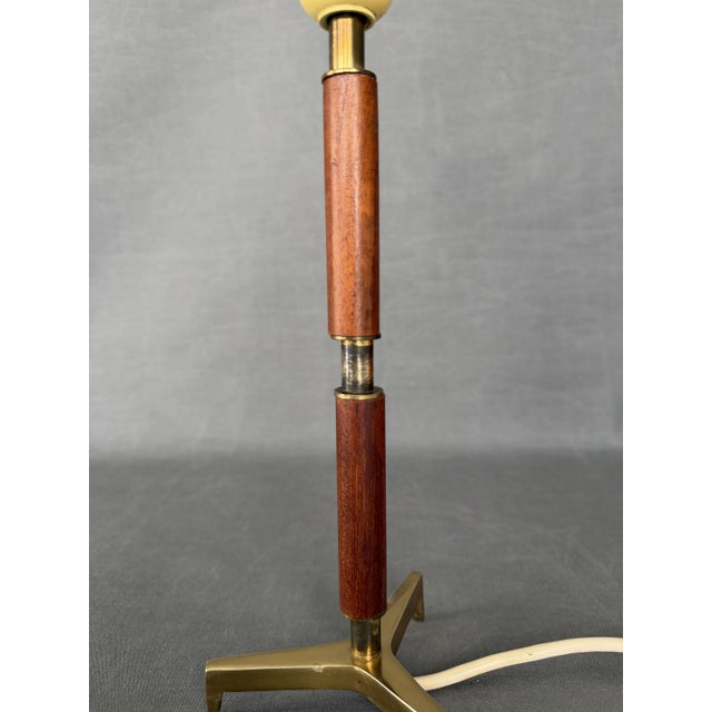 TeakTripod Table Lamp attributed to J.T. Kalmar, Austria, 1960s For Sale - Image 6 of 11