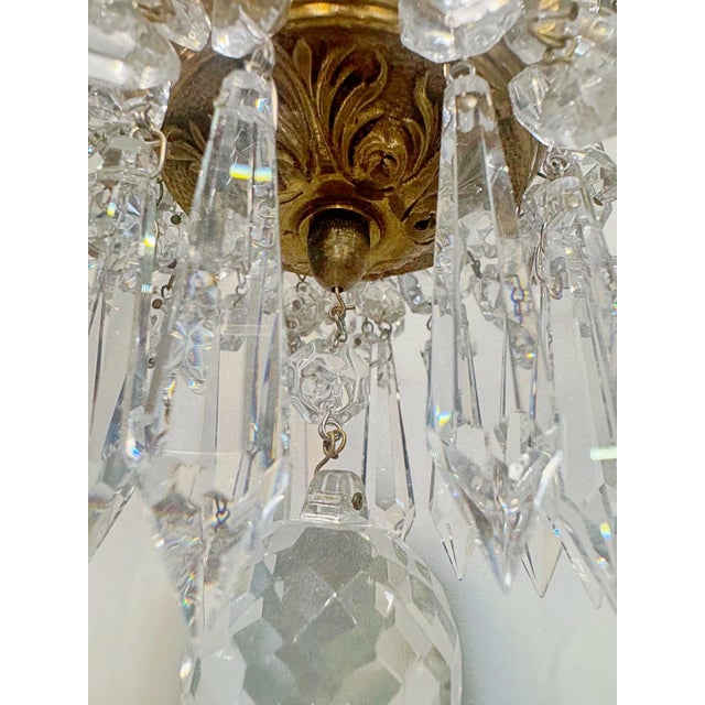 Vintage Brass Basket Chandelier For Sale In New York - Image 6 of 7