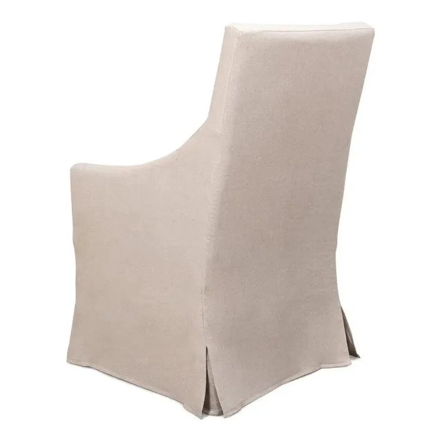 2020s Skirted Linen Dining Arm Chair by Loomlan For Sale - Image 5 of 7