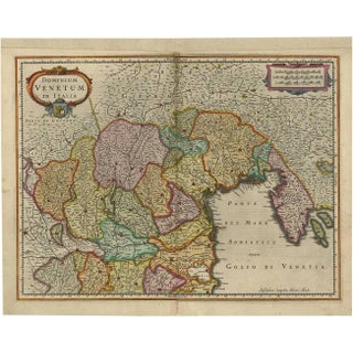 Antique Map of the Area Around Venice in Italy by H. Hondius, 1606 For Sale