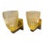 Two 1990s Barovier Style Mid-Century Modern Murano Glass and Brass Wall Sconces For Sale