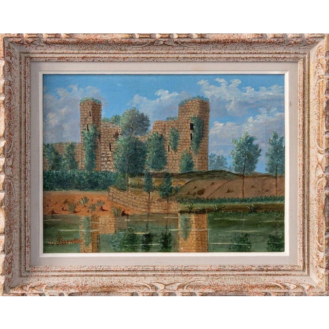 Amélie Parenteau, Ruined Landscape, Oil Painting on Canvas, Late 19th Century, Framed For Sale - Image 6 of 10