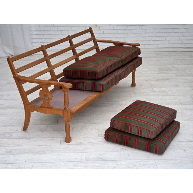 Danish 3-Seater Sofa in Green Wool and Oak, 1970s For Sale - Image 18 of 18