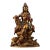Painted Gilt‑Bronze Water‑Moon Guanyin Statue, Chinese Free‑Seated Avalokiteshv Figure For Sale
