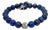 1990s David Yurman Lapis Lazuli Carved Beads Bracelet 8.5" 8 Mm Silver Estate For Sale